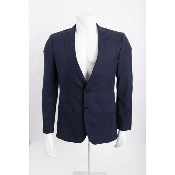 Hugo Boss Mens Genius Super 110 Suit Jacket Sport Coat IT 48 US 38 Navy Blue NWT - Picture 1 of 7